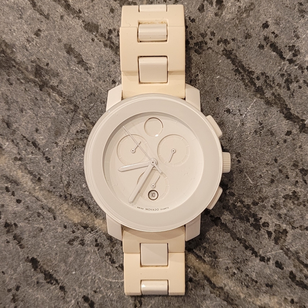 White Movado BOLD Chronograph 38mm Watch